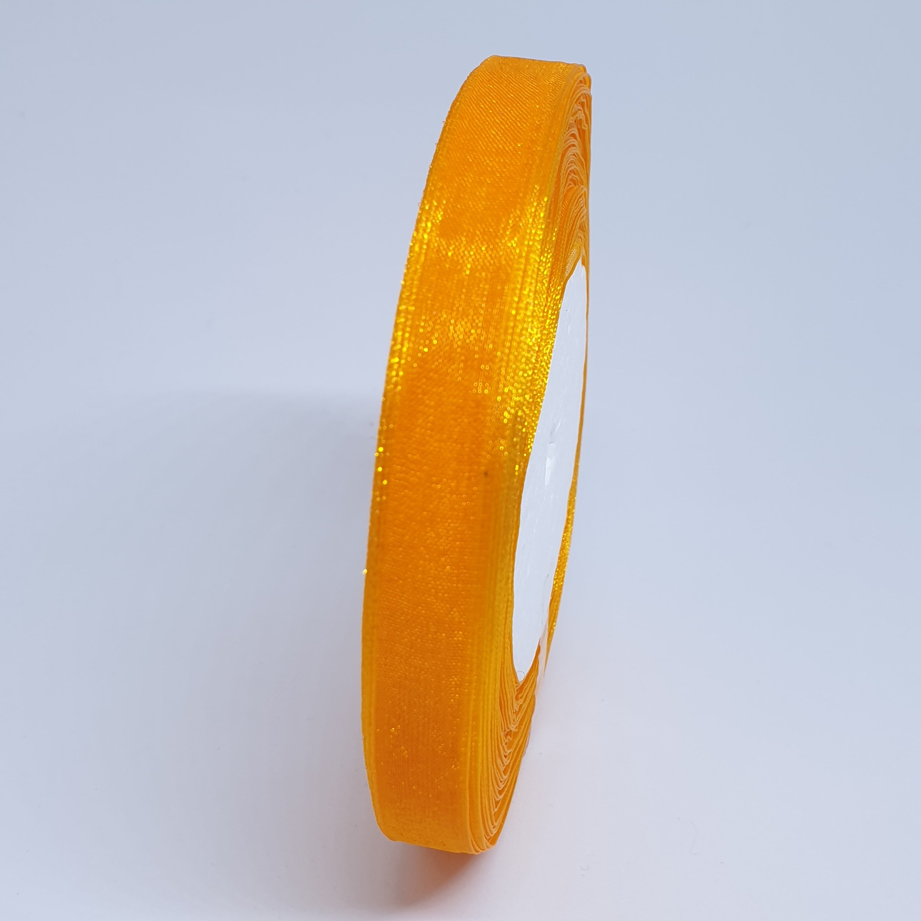 MajorCrafts 10mm 45metres Bright Orange Sheer Organza Fabric Ribbon Roll R17