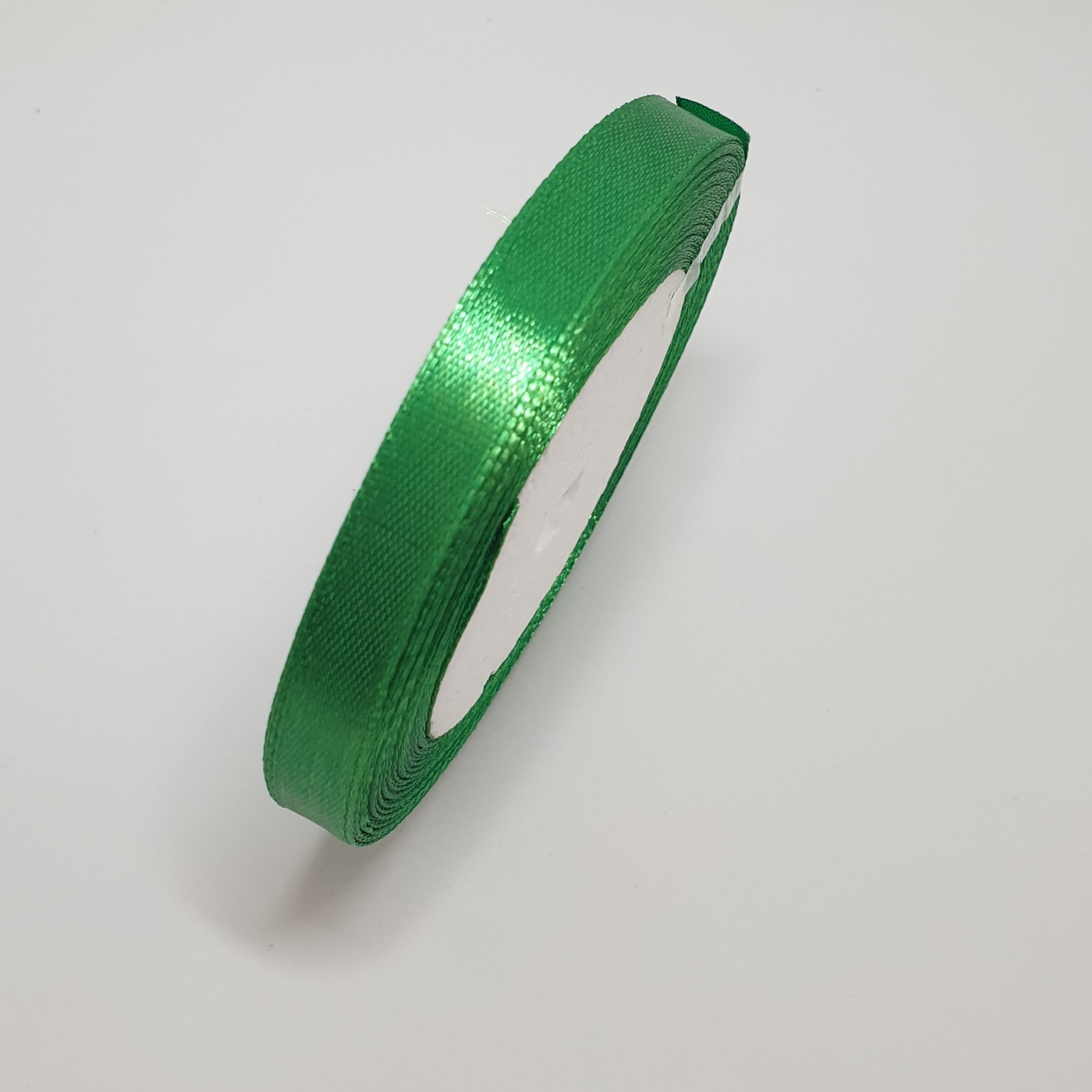MajorCrafts 10mm 22metres Emerald Green Single Sided Satin Fabric Ribbon Roll R19