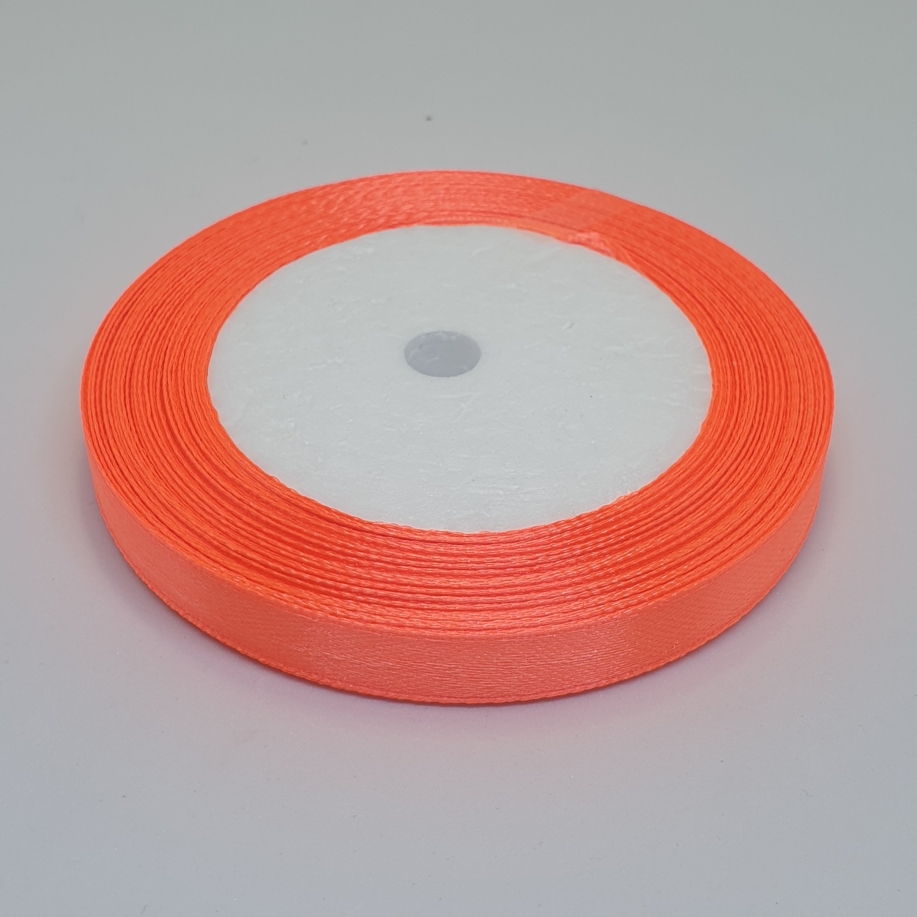 MajorCrafts 10mm 22metres Outrageous Orange Single Sided Satin Fabric Ribbon Roll R23