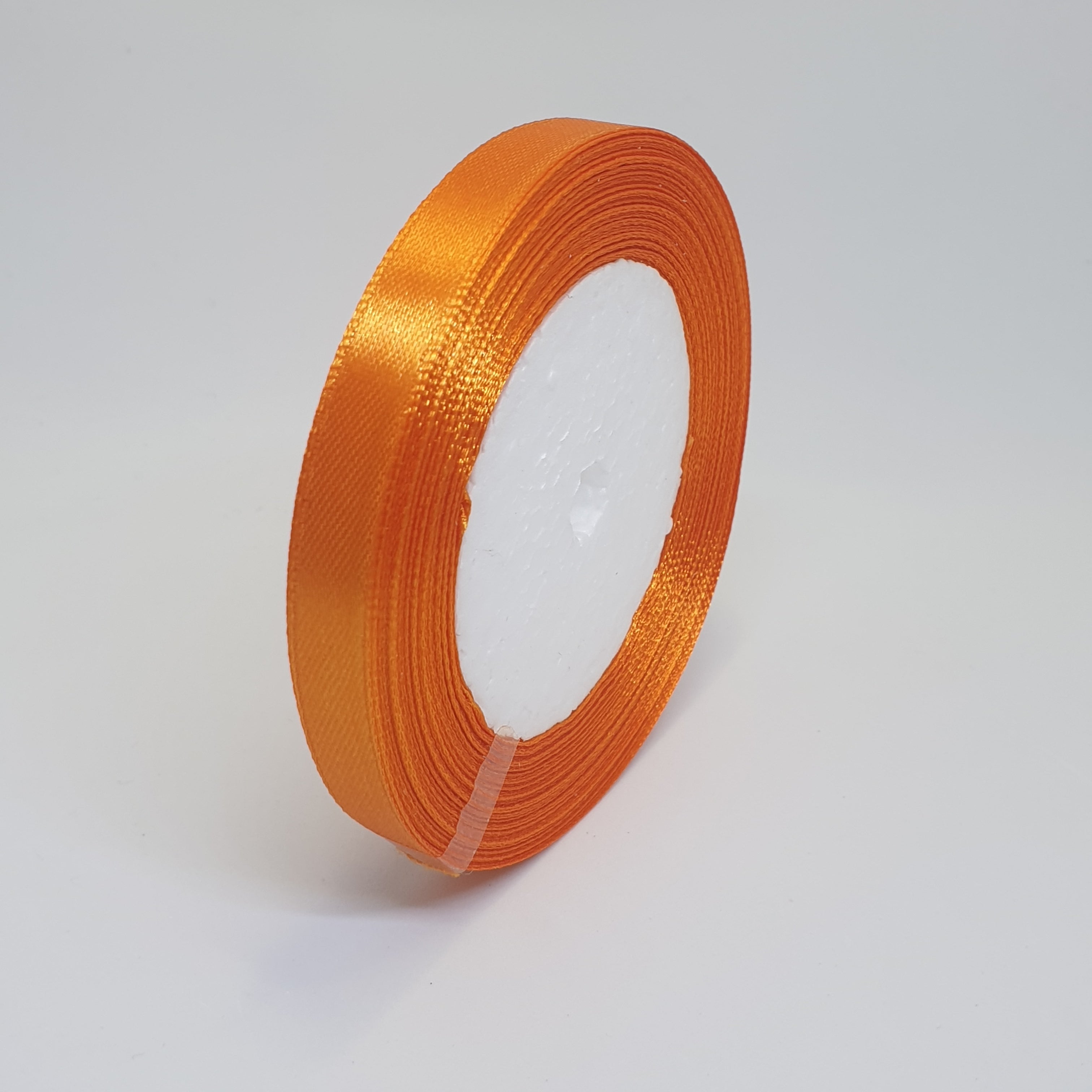 MajorCrafts 10mm 22metres Carrot Orange Single Sided Satin Fabric Ribbon Roll R24