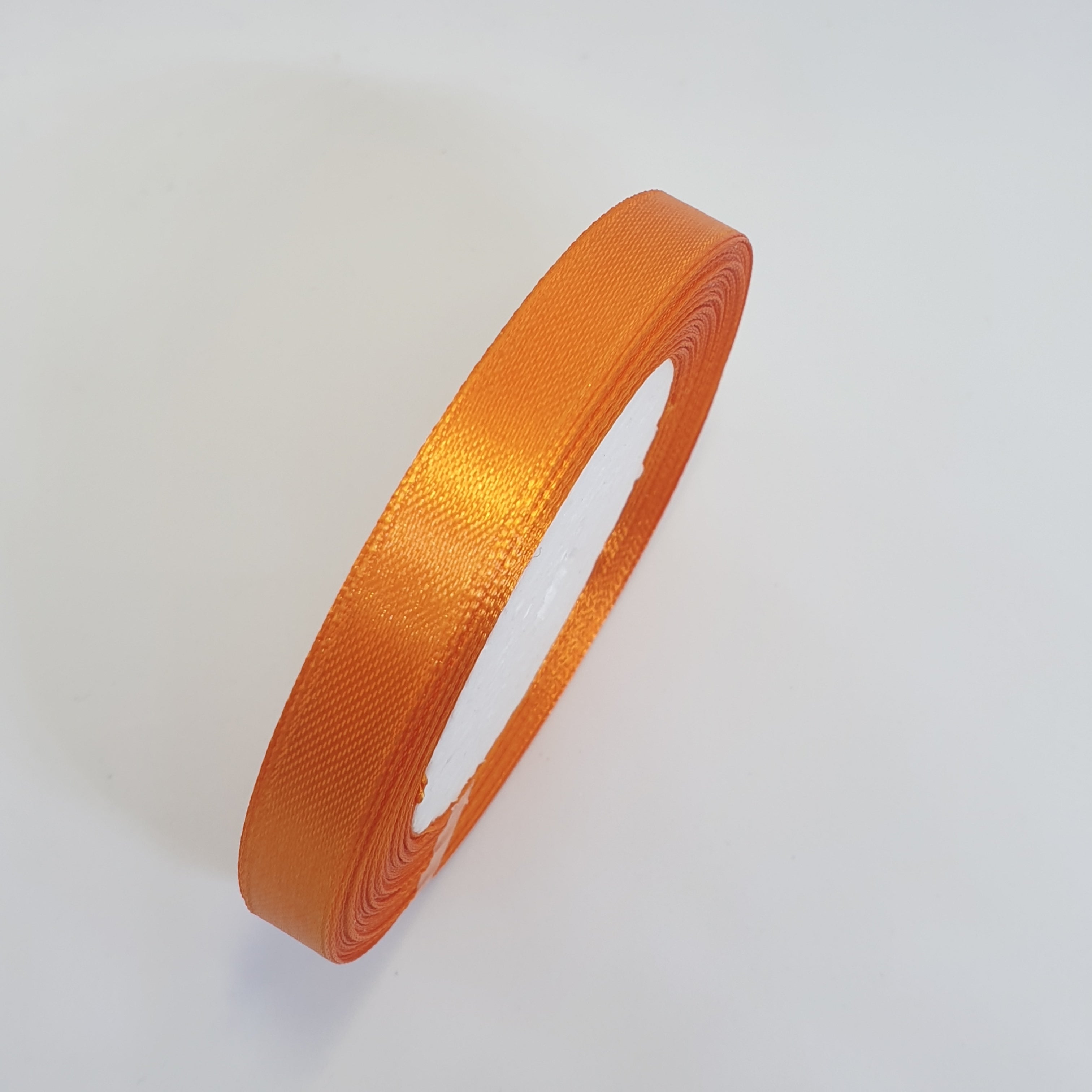 MajorCrafts 10mm 22metres Carrot Orange Single Sided Satin Fabric Ribbon Roll R24