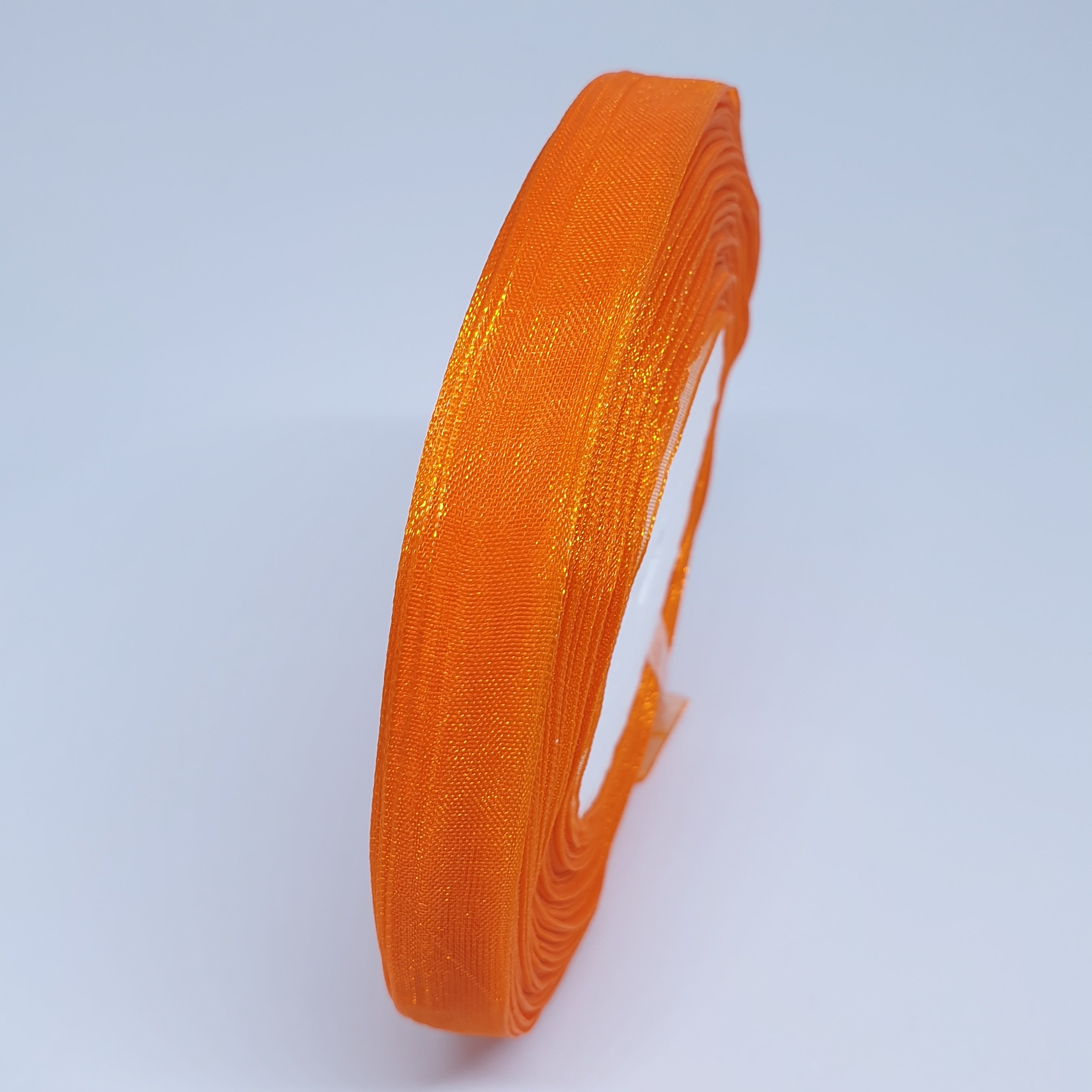 MajorCrafts 10mm 45metres Deep Orange Sheer Organza Fabric Ribbon Roll R25