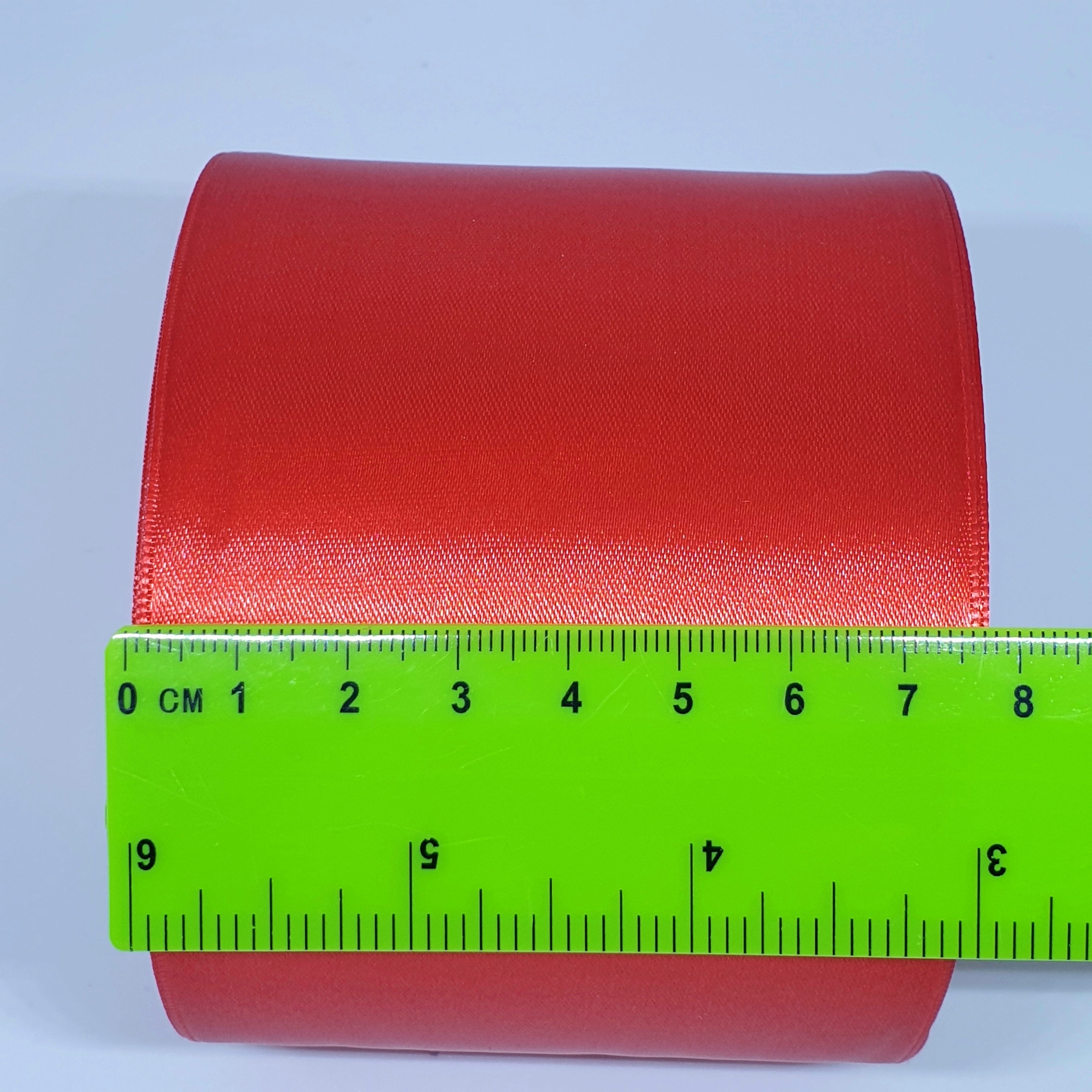 MajorCrafts 75mm 22metres Crimson Red Single Sided Satin Fabric Ribbon Roll R26