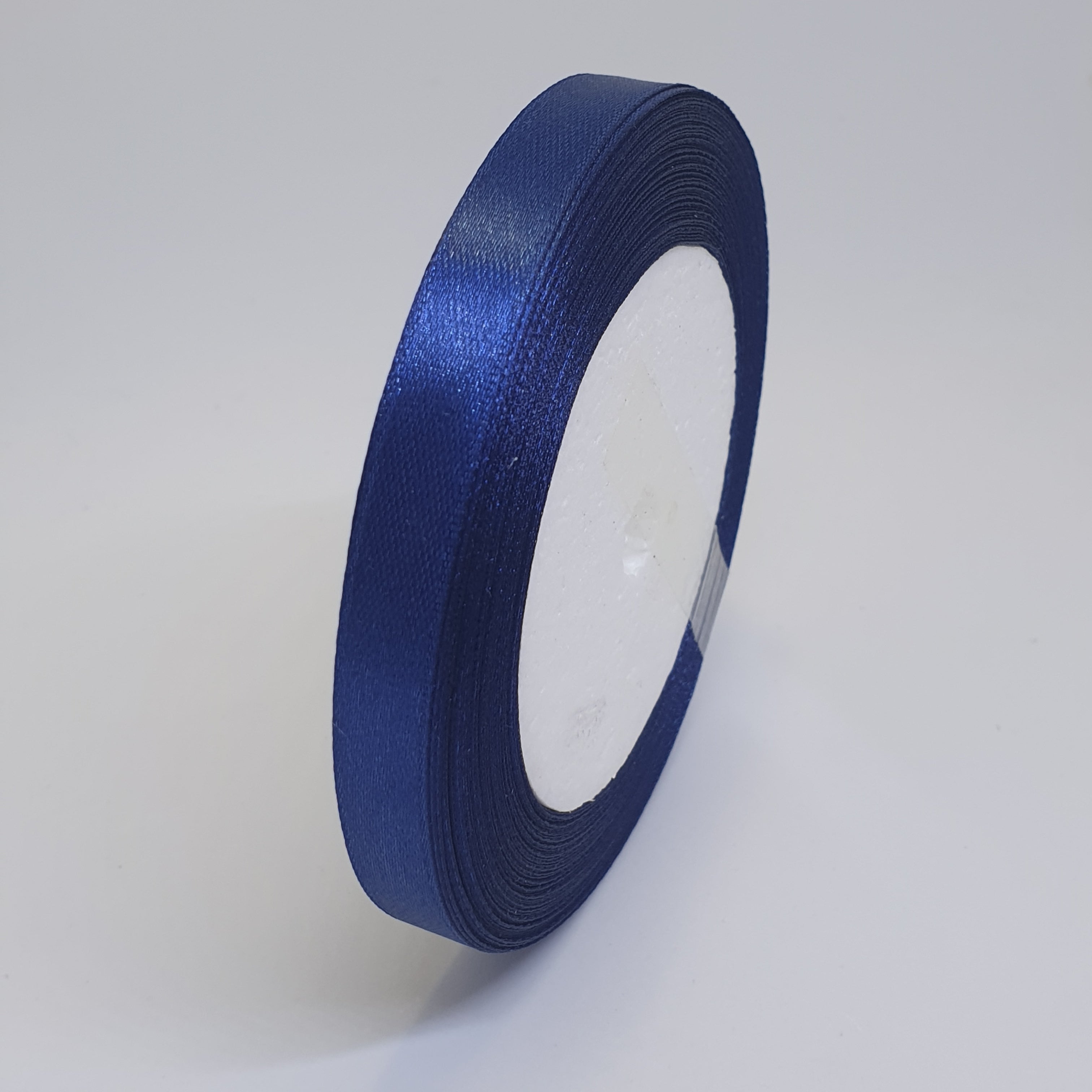 MajorCrafts 10mm 22metres Navy Blue Single Sided Satin Fabric Ribbon Roll R38