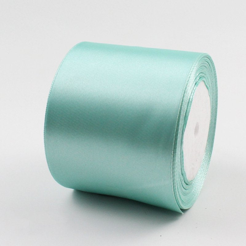 MajorCrafts 75mm wide Turquoise Blue Single Sided Satin Fabric Ribbon Roll R53
