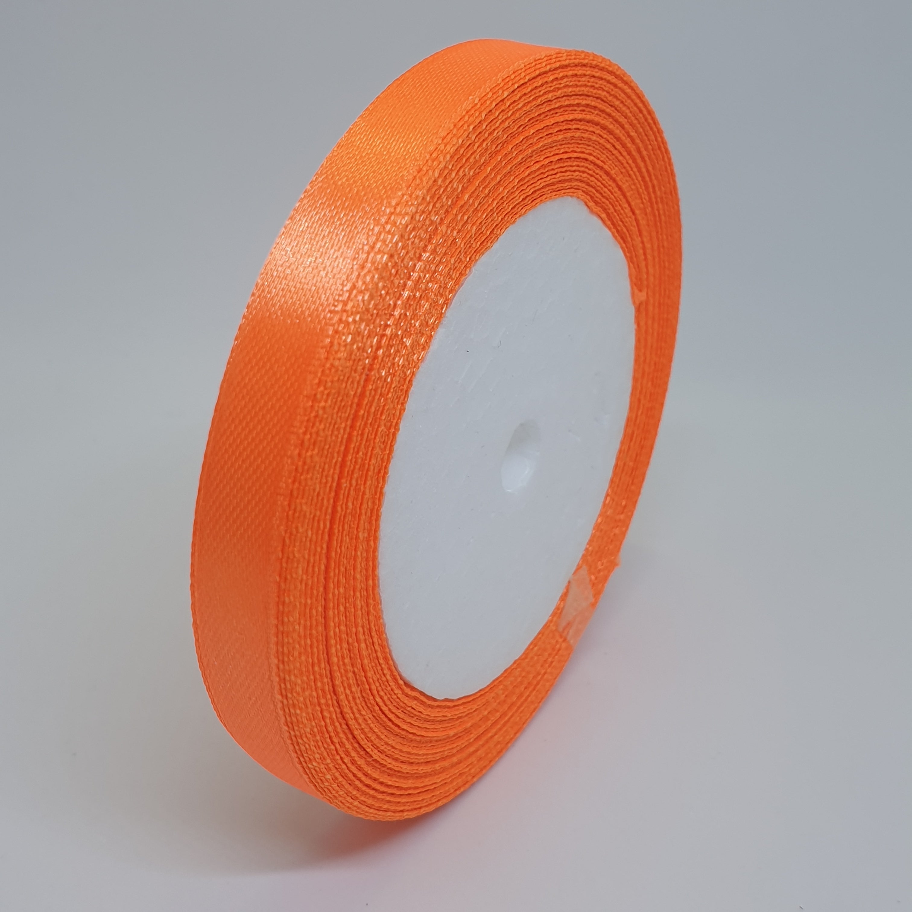 MajorCrafts 10mm 22metres Jaffa Orange R88 Single Sided Satin Fabric Ribbon Roll
