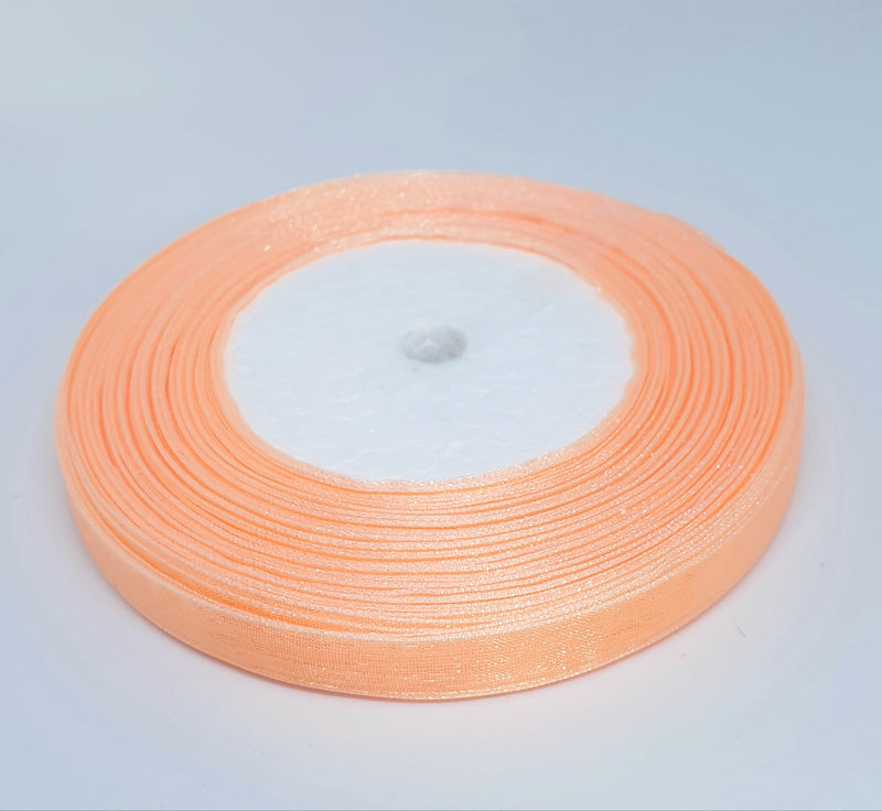 MajorCrafts 10mm 45metres Peach Champagne Sheer Organza Fabric Ribbon Roll R97