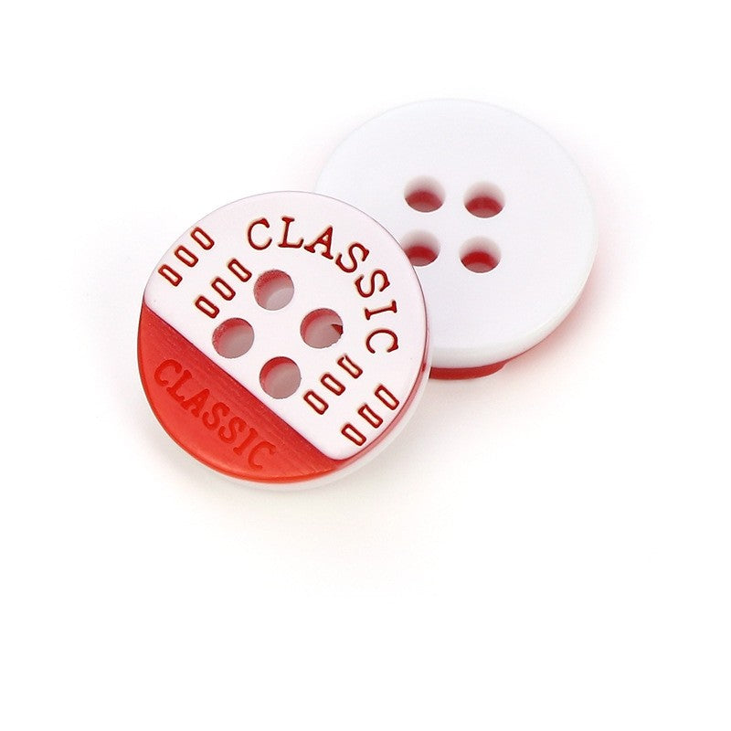 MajorCrafts 40pcs 12.5mm Red Classic 4 Holes Small Round Resin Sewing Buttons
