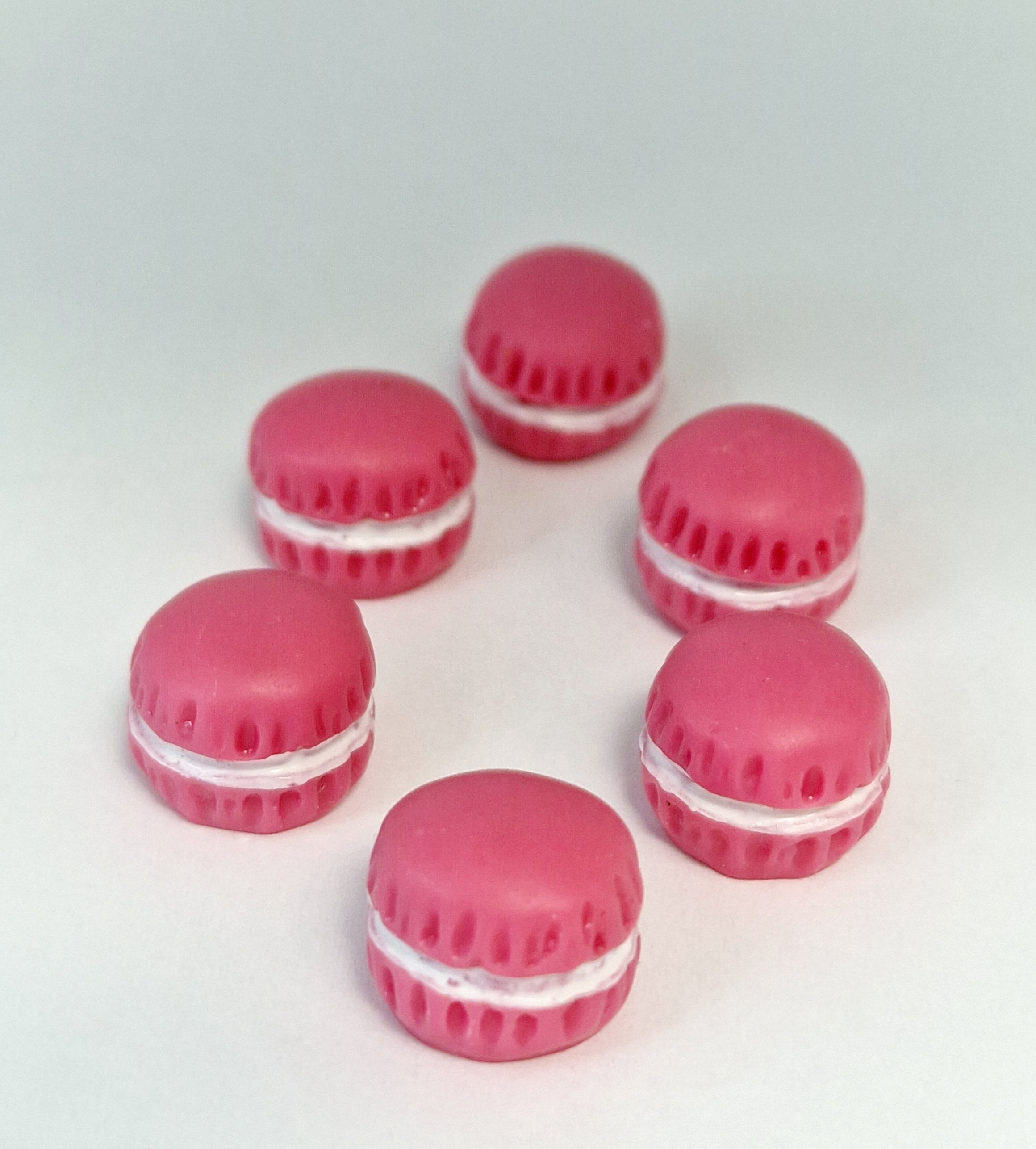 MajorCrafts 6pcs 13mm Rose Pink Flat Back Miniature Cookies and Cream Kawaii Cabochons