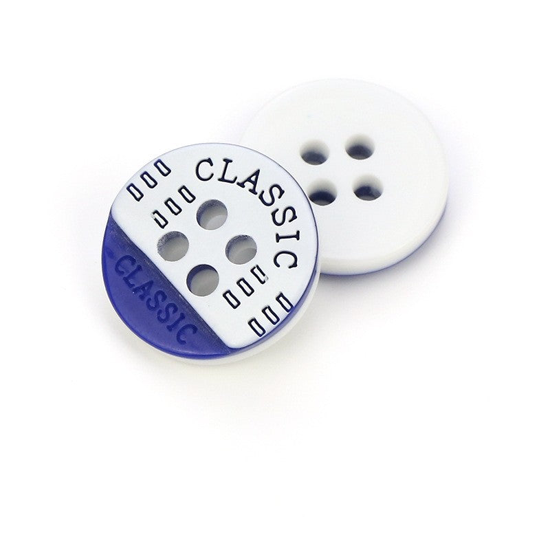 MajorCrafts 40pcs 12.5mm Royal Blue Classic 4 Holes Small Round Resin Sewing Buttons