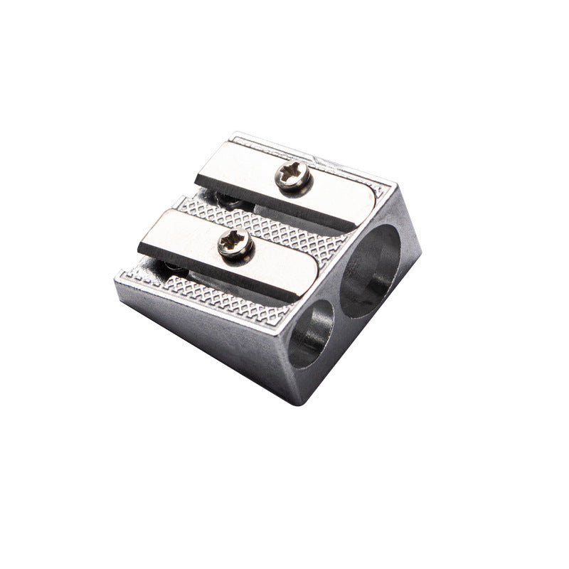 MajorCrafts 1pc Silver Metal 2-Hole Dual Pencil Sharpener