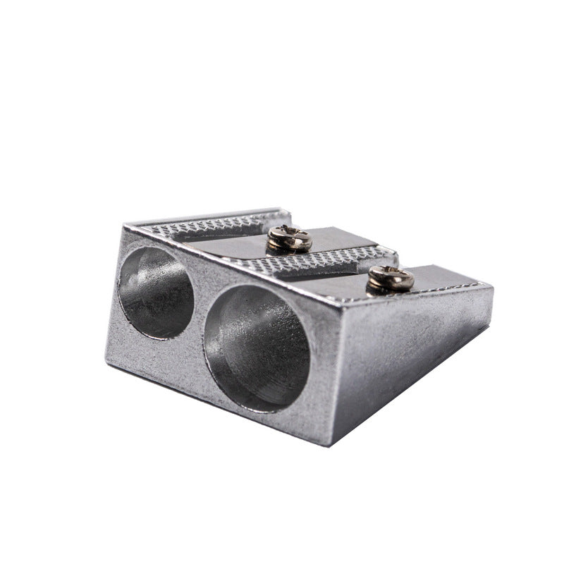 MajorCrafts 1pc Silver Metal 2-Hole Dual Pencil Sharpener