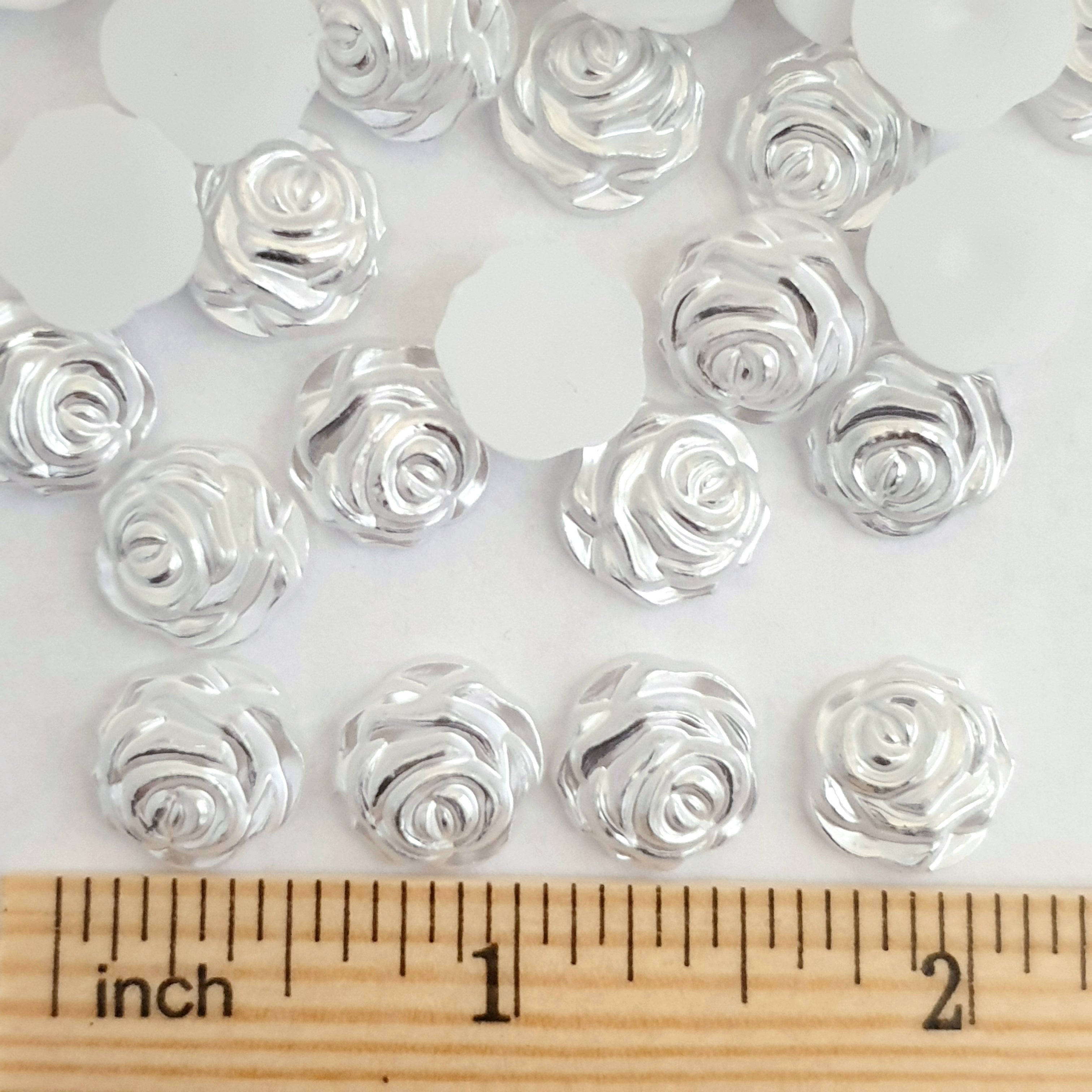 Silver sales rose beads