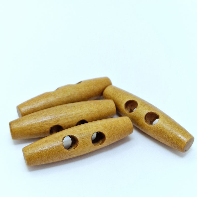 MajorCrafts 8pcs 60mm Sand Brown 2 Holes Oval Shape Large Sewing Toggle Wood Buttons
