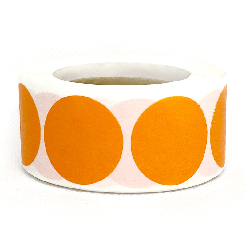 MajorCrafts 500 Labels per roll 2.5cm 1" wide Orange Plain Blank Glossy Round Stickers V034