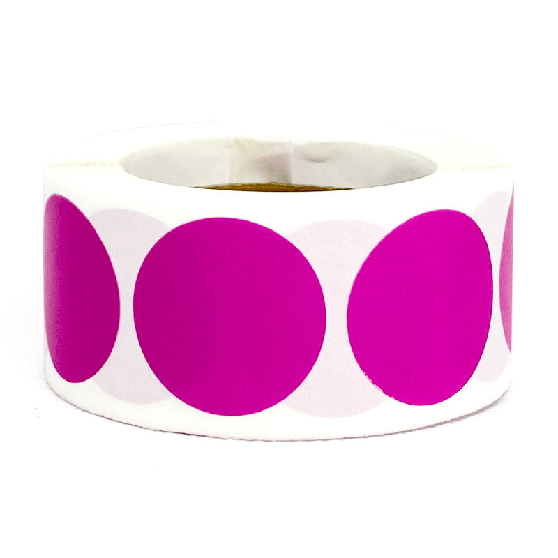 MajorCrafts 500 Labels per roll 2.5cm 1" wide Bright Pink Plain Blank Round Stickers V037