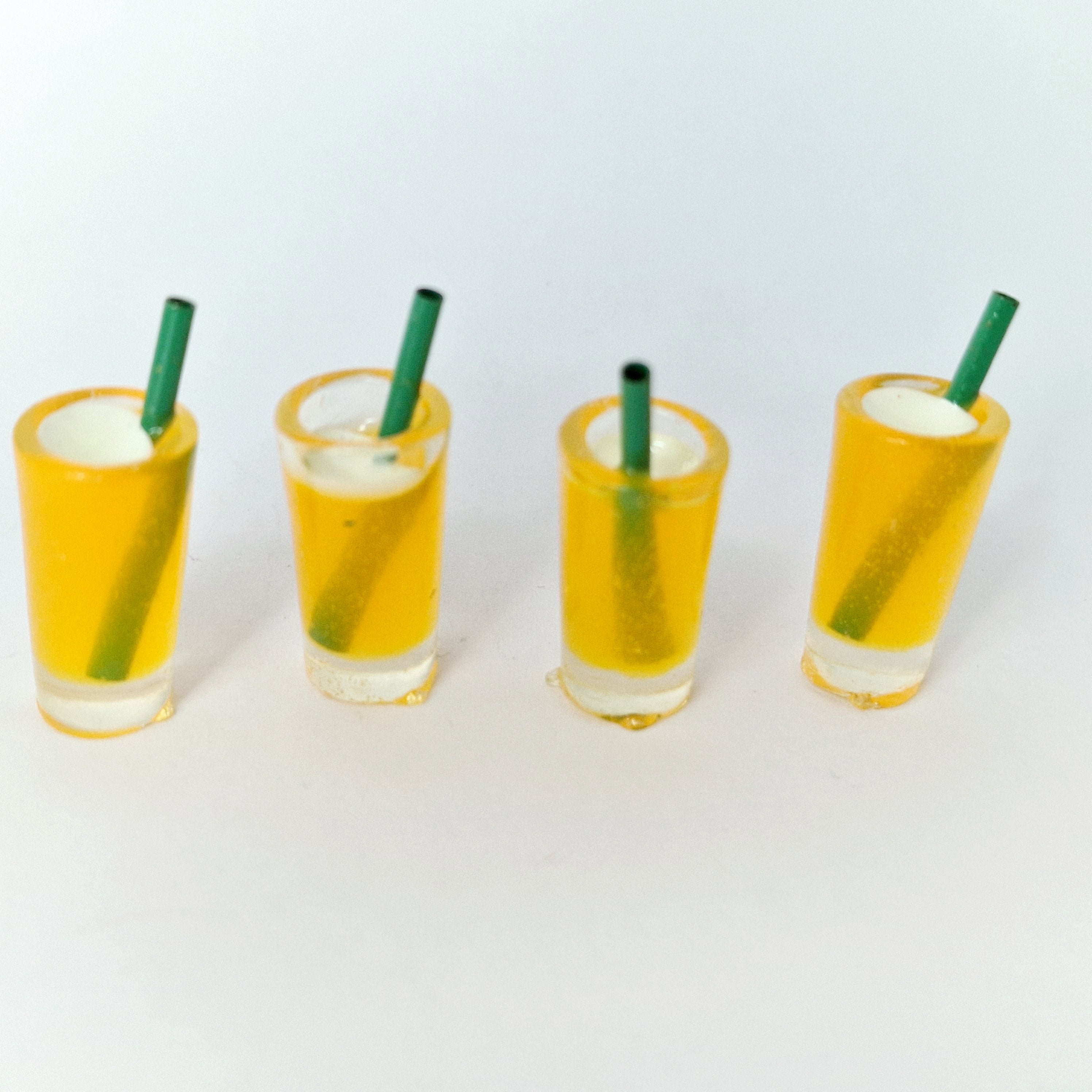 MajorCrafts 6pcs 20mm x 10mm Yellow Miniature Drink DIY Kawaii Cabochons
