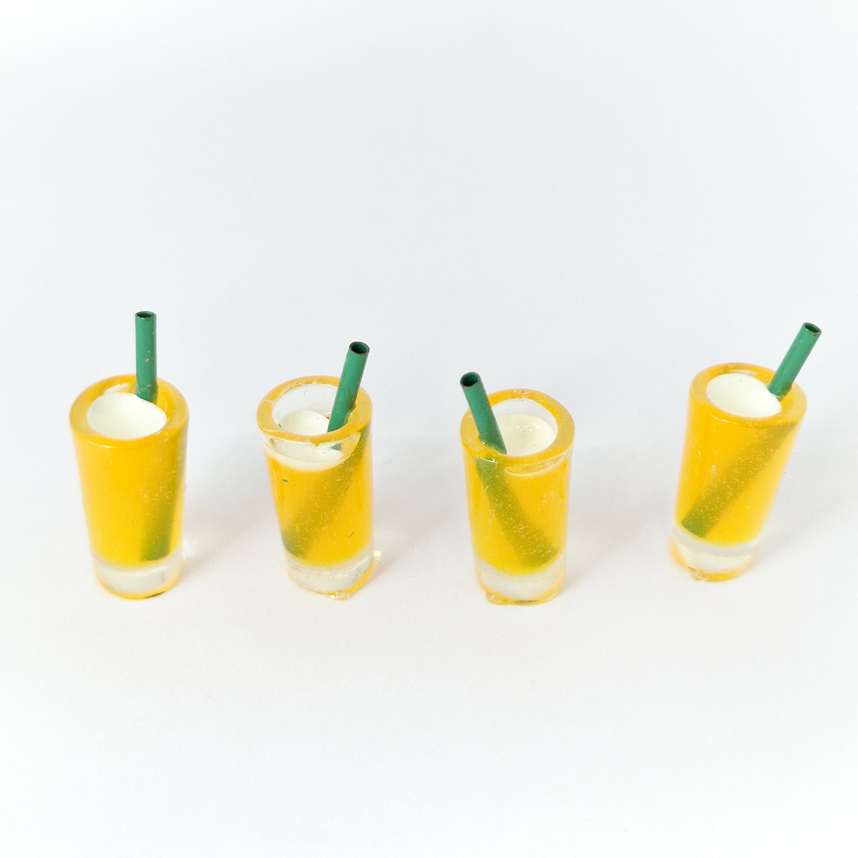 MajorCrafts 6pcs 20mm x 10mm Yellow Miniature Drink DIY Kawaii Cabochons
