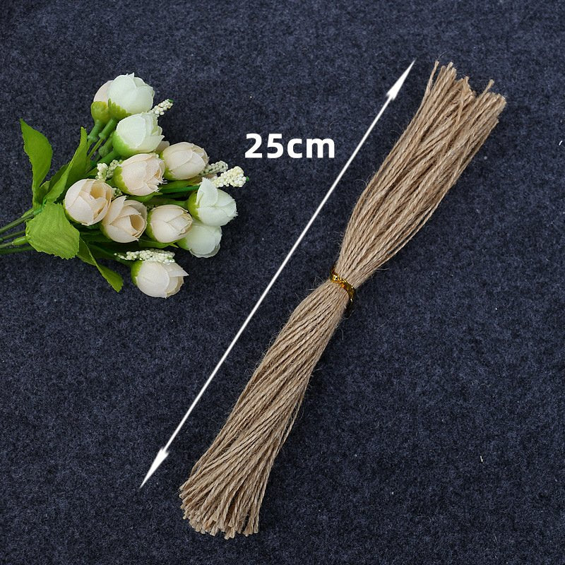 MajorCrafts 100pcs x 25cm Brown Gift Tag Twine Hemp Rope (1.5mm thick)
