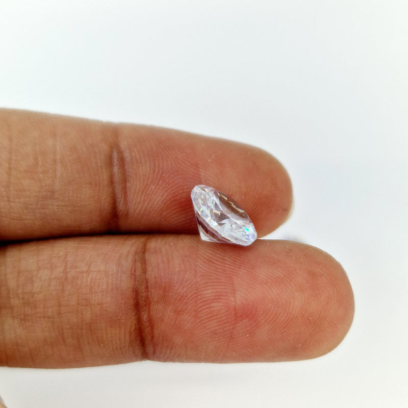 MajorCrafts 4pcs 12mm AAAAA (5A) Crystal Clear Round Point Back Cubic Zirconia Stones