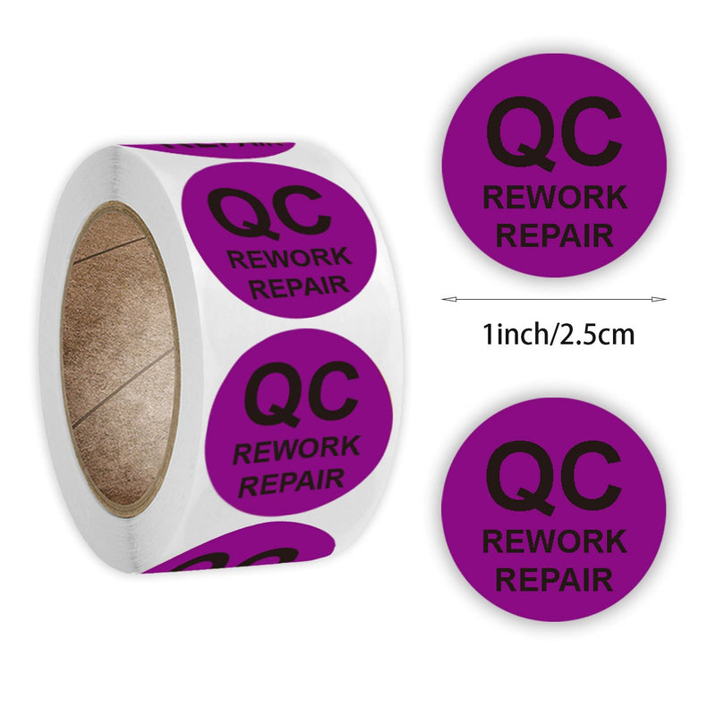 MajorCrafts 500 Labels per roll 2.5cm 1" QC Quality Control Round Stickers