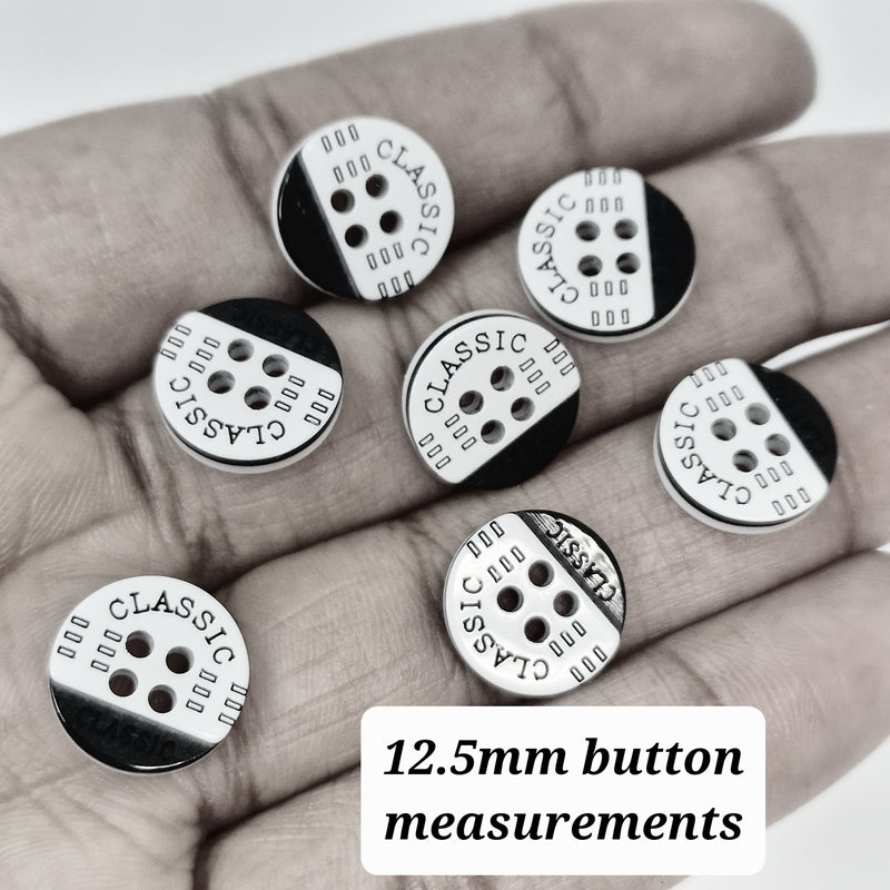 MajorCrafts 40pcs 12.5mm Yellow Classic 4 Holes Small Round Resin Sewing Buttons